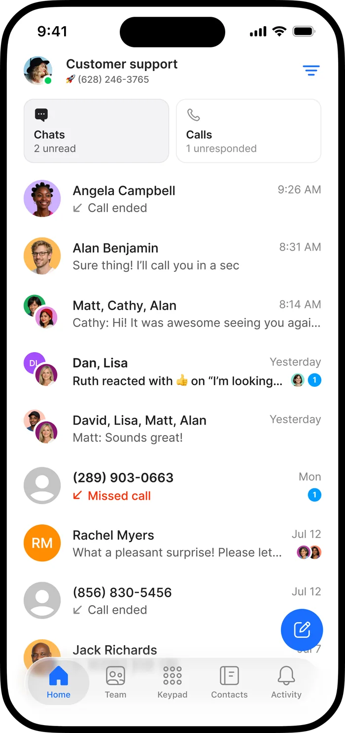 Quo iPhone app inbox